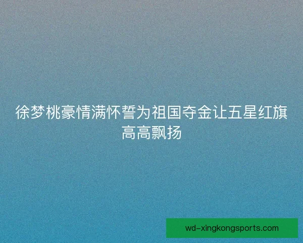 徐梦桃豪情满怀誓为祖国夺金让五星红旗高高飘扬